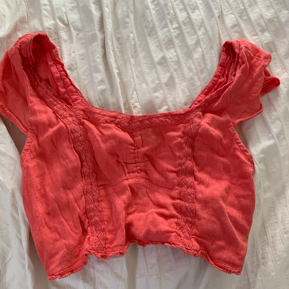 orange crop top